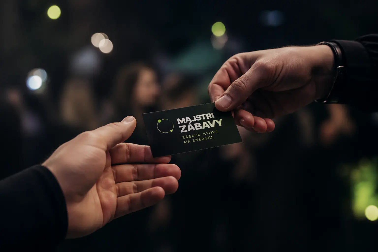 Odovzdanie vizitky Majstri zábavy počas eventu
